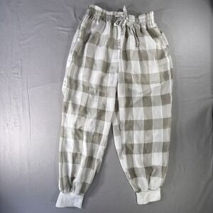 Beulah Jogger Genie Gray Plaid Partly Shear Pajama Bottoms Women's Medium